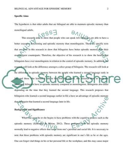 Bilingual Advantage for Episodic Memory