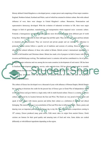 How the Cultures of Norway, United Kingdom and Greece Differ