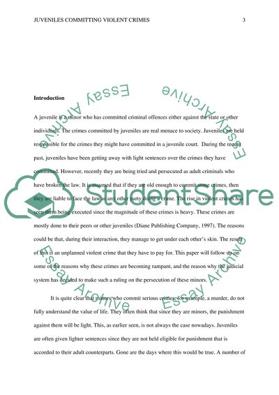 Juveniles Committing Violent Crimes