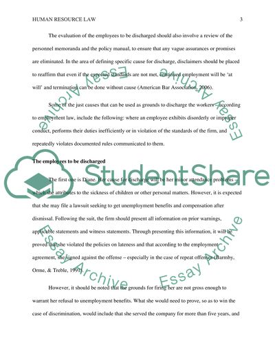 Human Resource Law - Scenario Two