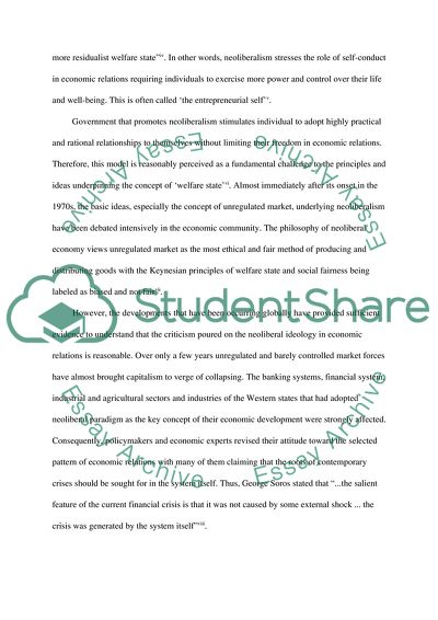 Neoliberalism and Contemporary Crisis