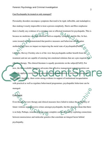 Forensic Psychology and Criminal Investigation