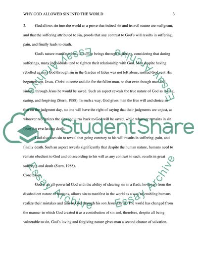 Why God Allowed Sin into the World