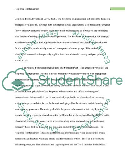 Response to Intervention