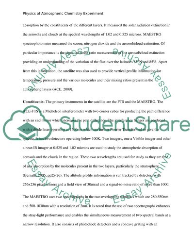 Physics in The Atmospheric Chemistry Experiment