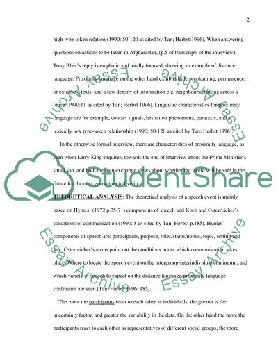 Analysis Of Speech Event