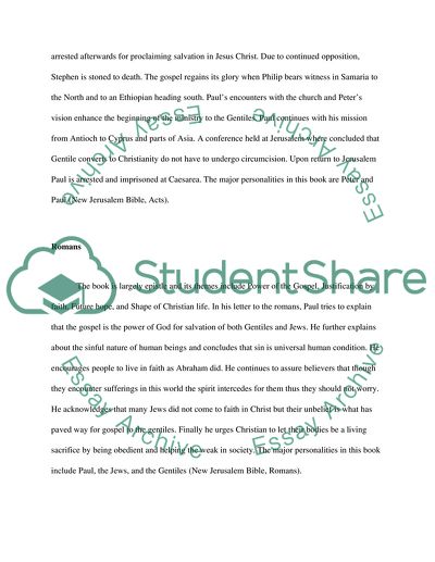 What are the 5 sections of the new testament image