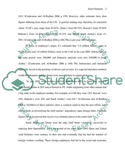 Gulf Nations Dependence on Foreign Labor