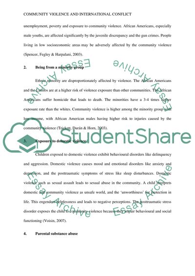 Children families and communities Community Violence and International Conflict