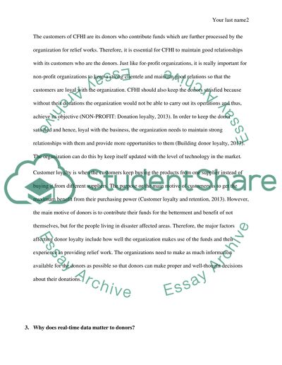 CFHIs Business Needs and Those of a For-Profit Organization