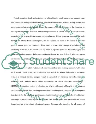 Ethical issues in virtual education