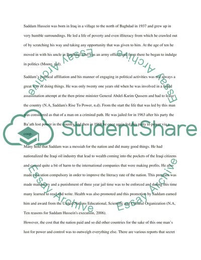 Saddam Husseins Rise to Power