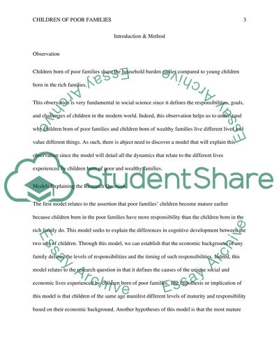 The Children of Poor Families Shares the Household Burden