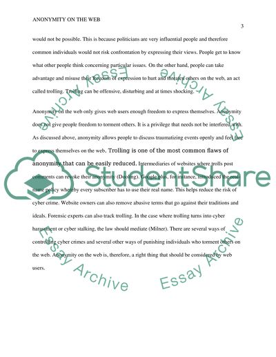 Does anonymity on the web give people too much freedom to torment others