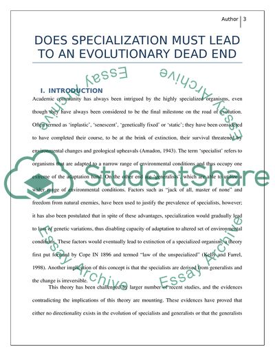 Does Specialization Must Lead to an Evolutionary Dead
