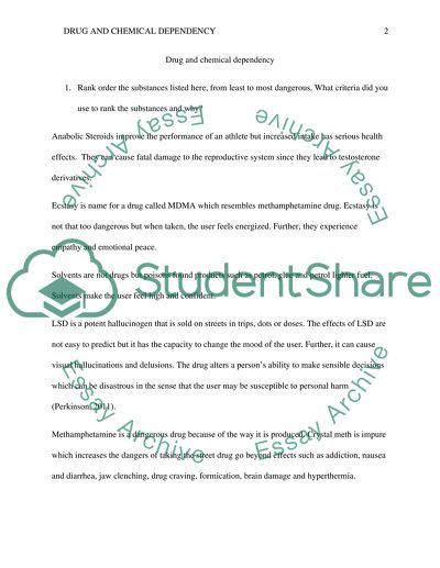 Drug and Chemical dependancy