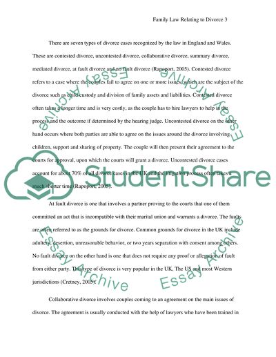 Family Law Relating to Divorce