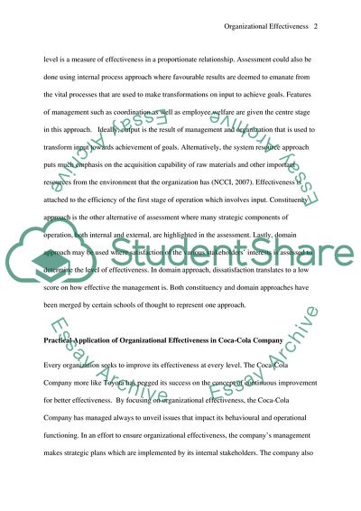 Organisational Effectiveness