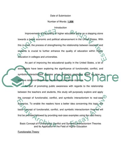 Significance of Functionalist, Conflict and Interactionism Theories in Teacher-Student Relationship