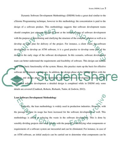 Using SCRUM, DSDM, and Lean Software Development