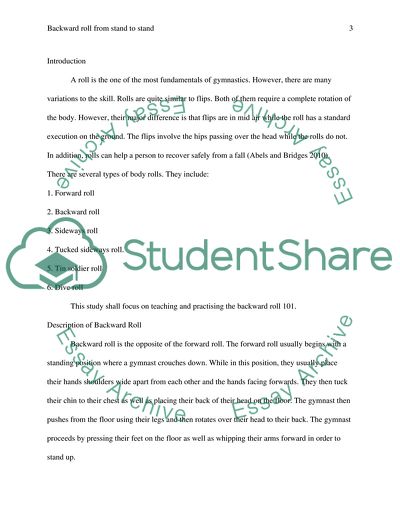 Practicing the Backward Roll in the Gymnastics