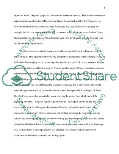 Networks and The Tokugawa Period