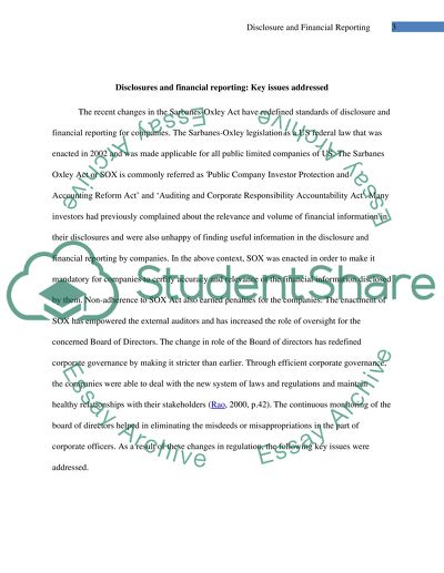 Disclosure and Financial Reporting