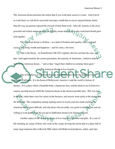 What is the American dream in general and what is the American dream in Los Angeles