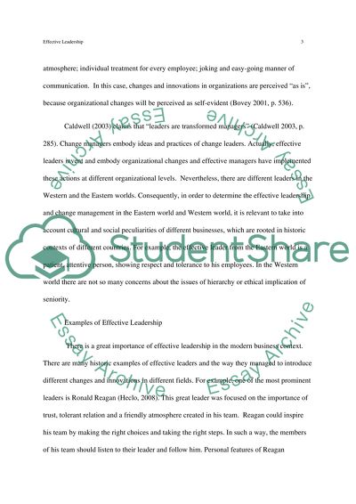 The Essence of Leadership, Examples of Effective Leadership