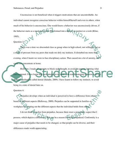 Susbstances, Freud, and Prejudice