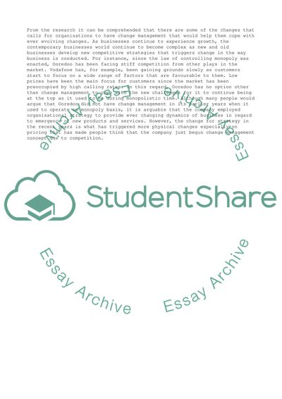 Managing change, Qatar Telecommunications - OOREDOO case study