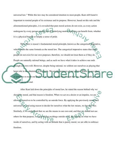 Overview of Immanuel Kants Grounding for the metaphysics of morals