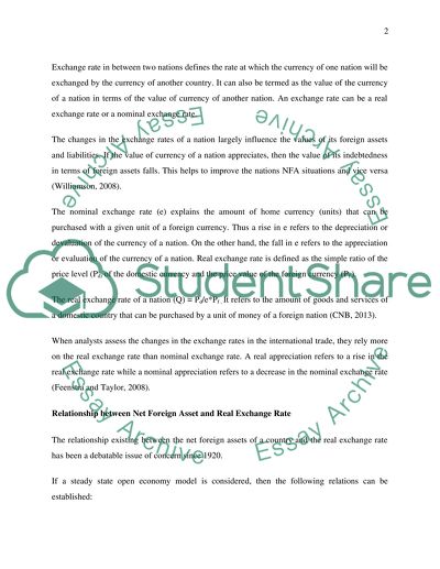 Net External Wealth and Real Exchange Rate