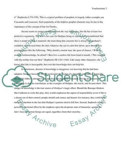 The Concept of Fate for Greeks: Oedipus Rex