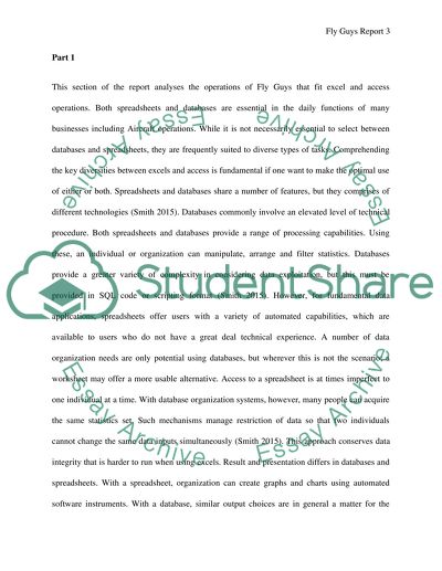 The Operations of Fly Guys that Fit Excel and Access Operations