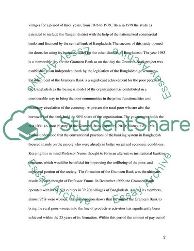 Human Resource Culture and Organizations- Grameen Bank