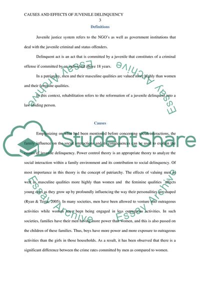 Causes and Effects of Juvenile Delinquency