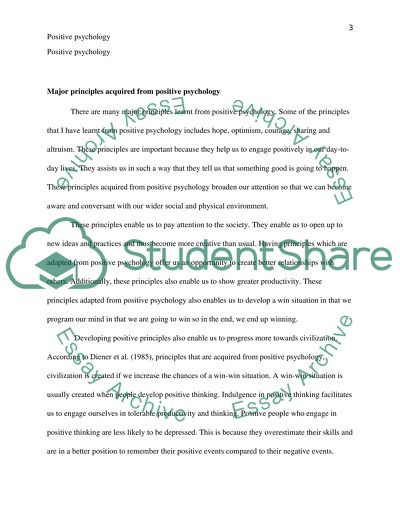 The use of positive psychology