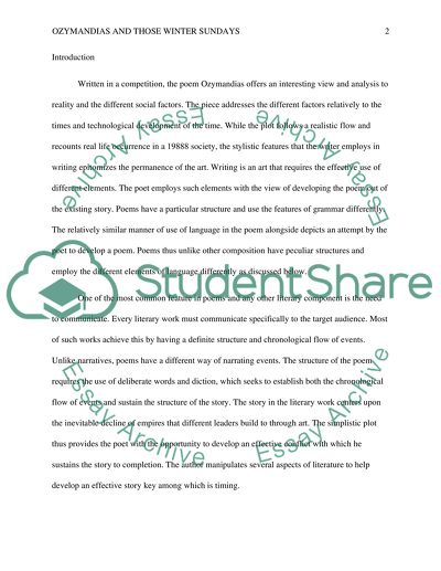 Ozymandias and Those Winter Sundays