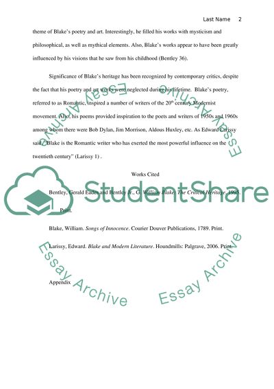 Blake, Songs of Innocence