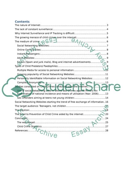 Preventing Online Sexual Predators and Online Child Crimes