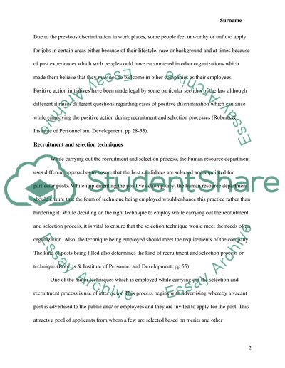 Recruitment and Selection Processes in Organizations