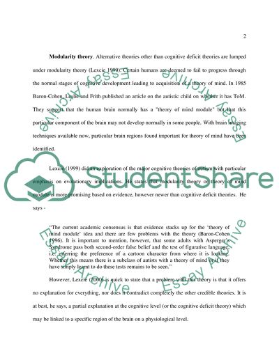 Development of Theory of Mind Theories