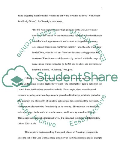 The USA after the End of the Cold War