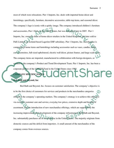 Pier Imports and Bed Bath and Beyond