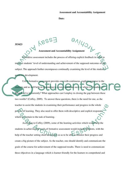 Assessment and Accountability Assignment