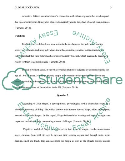 Global Sociology: Four Types of Suicide according Durkheim