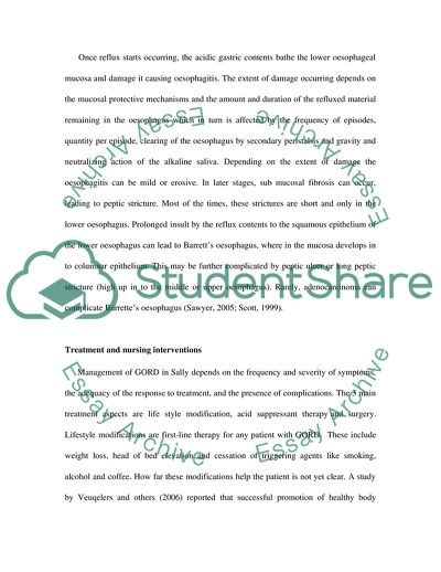 Gastro-Oesophageal Reflux Disease, Treatment and Nursing Interventions
