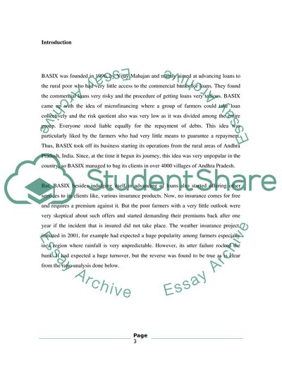 Financial Investments in BASIX