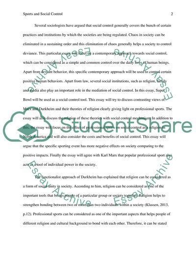 Sports and Social Control